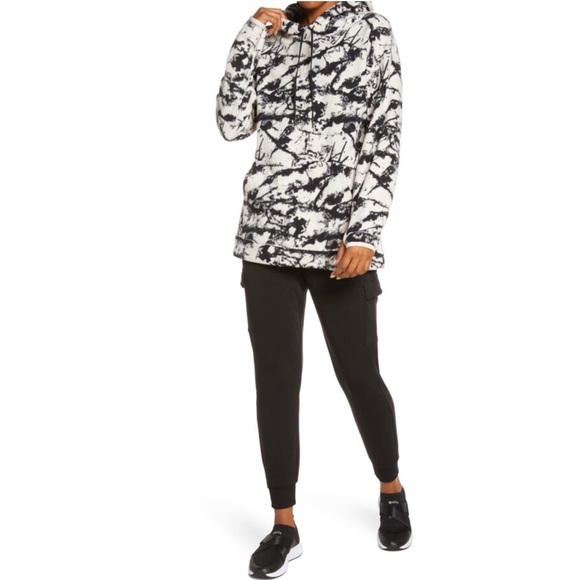 Zella Cozy Up Polar Fleece Recycled Polyester Hoodie in Black Ink Size Small - Picture 3 of 6